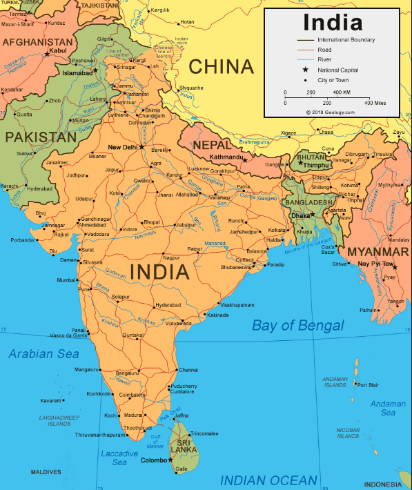 भारत का भूगोल india geography and india map