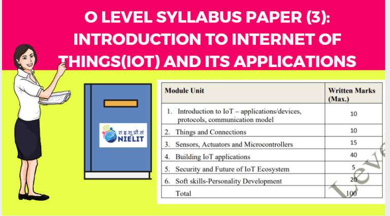 O Level Syllabus Paper (3): Introduction to Internet of Things(IoT) and its Applications