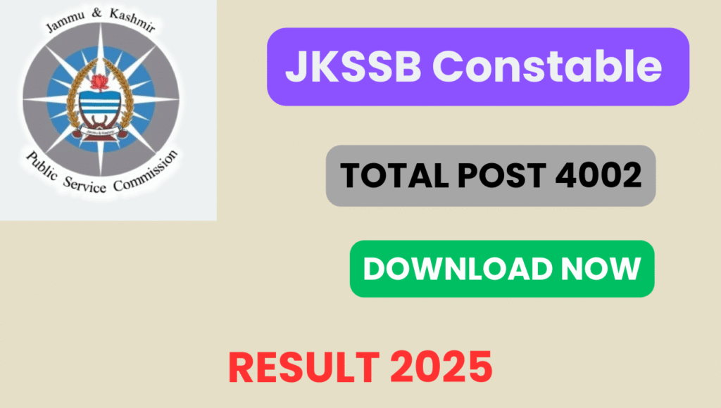 JKSSB Constable Result 2025