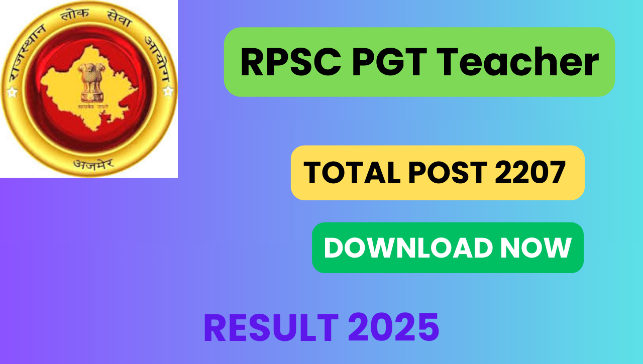 RPSC PGT Teacher Result 2025
