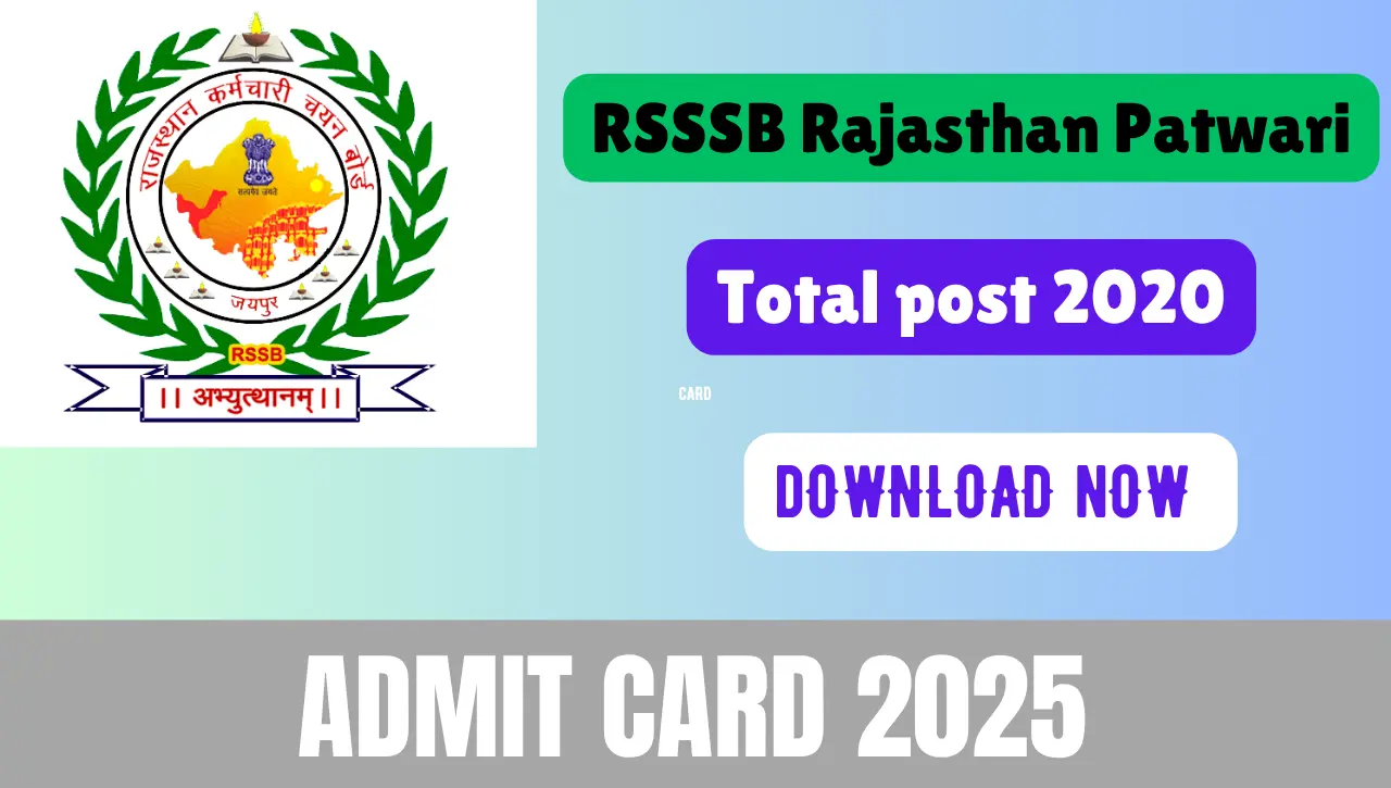 RSSSB Rajasthan Patwari Admit Card 2025