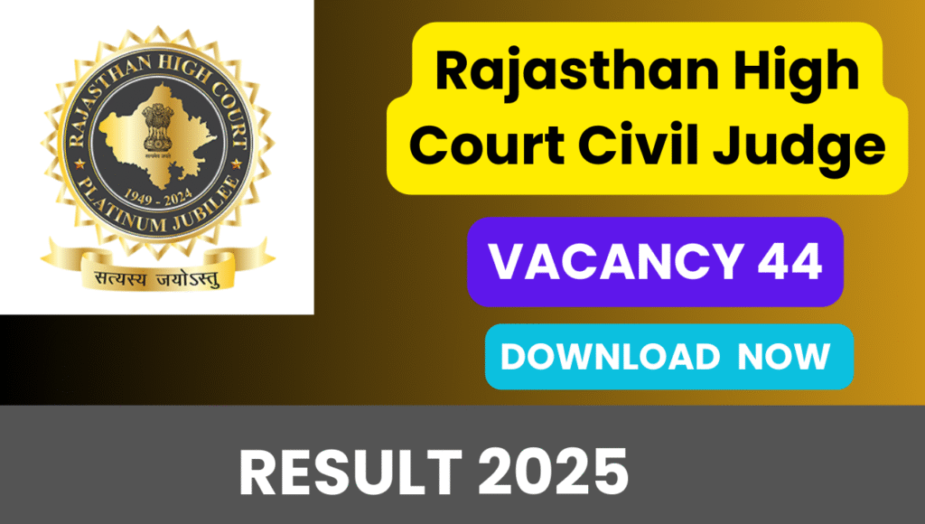 Rajasthan High Court Civil Judge Result 2025
