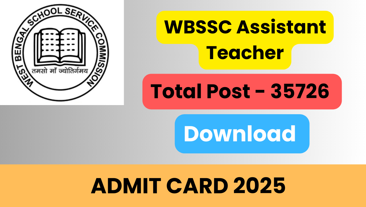 WBSSC Assistant Teacher Admit Card 2025