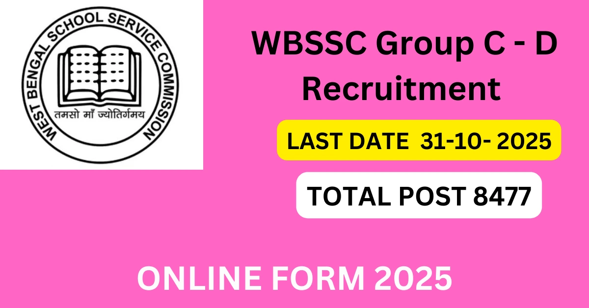 WBSSC Group C - D Recruitment 2025