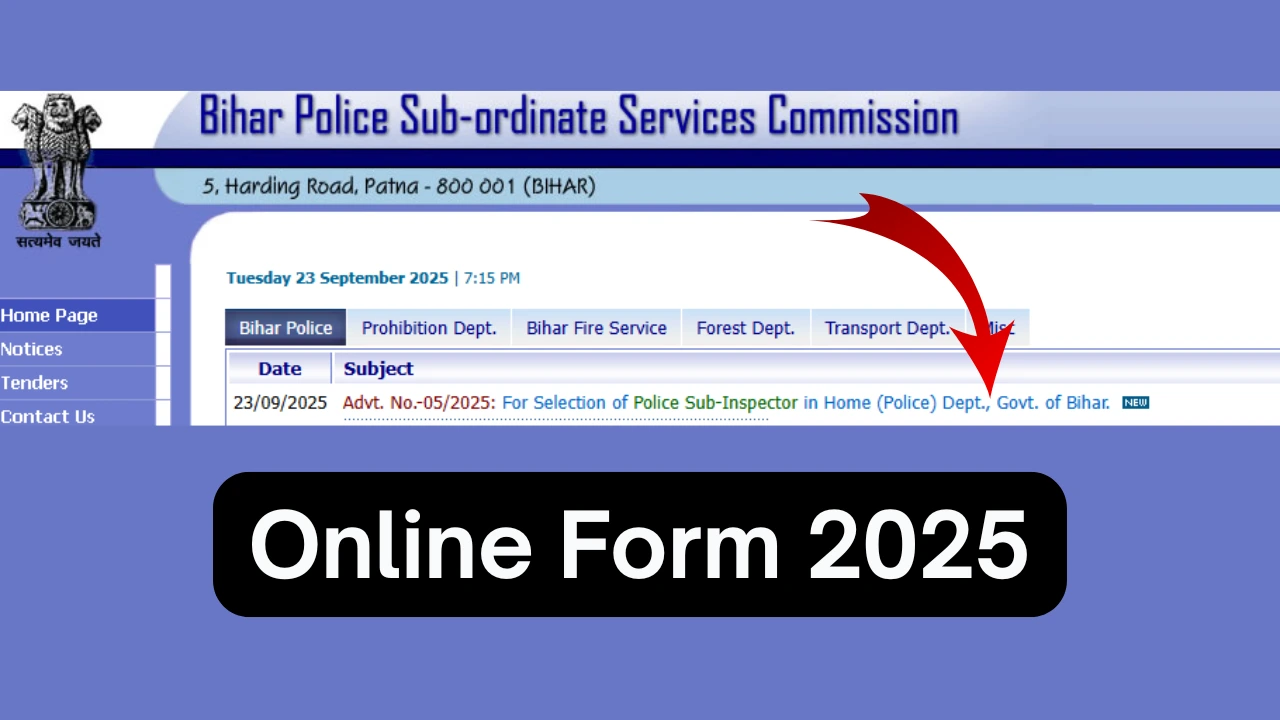 Bihar Police Sub Inspector Vacancy 2025