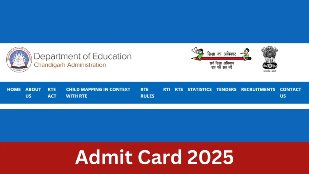Chandigarh JBT Teacher Admit Card 2025