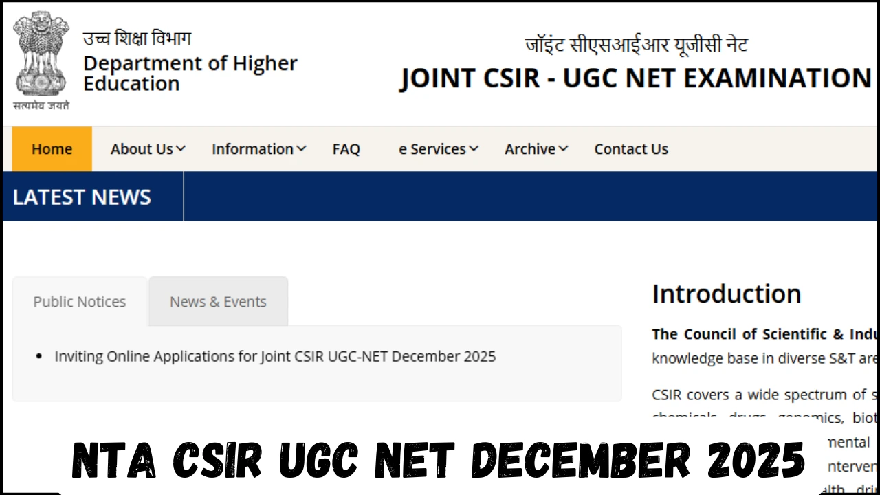 NTA CSIR UGC NET December 2025