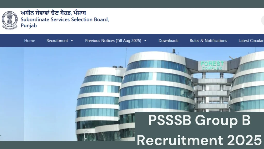 PSSSB Group B Recruitment 2025