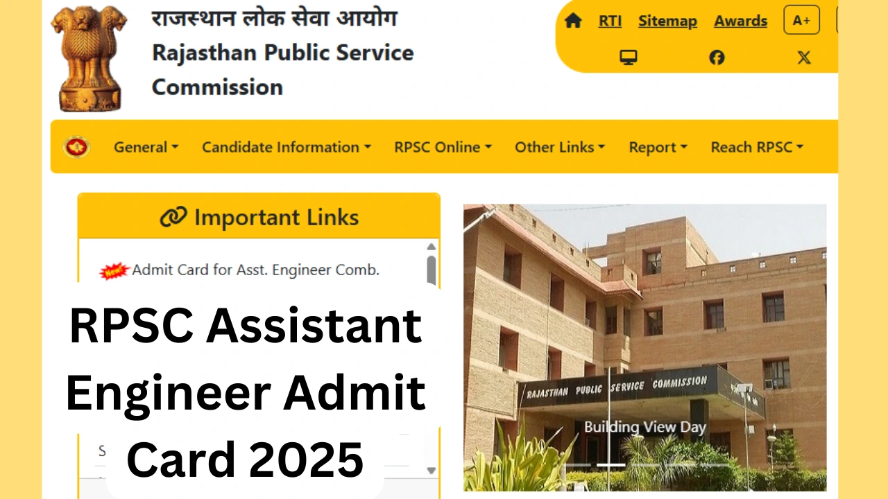RPSC Assistant Engineer Admit Card 2025
