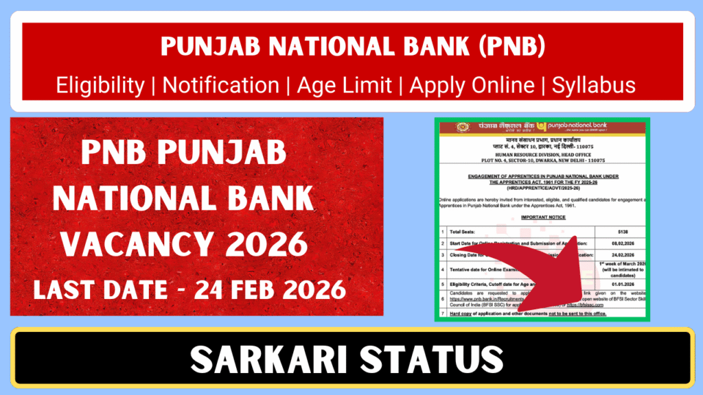 PNB Punjab National Bank Vacancy 2026