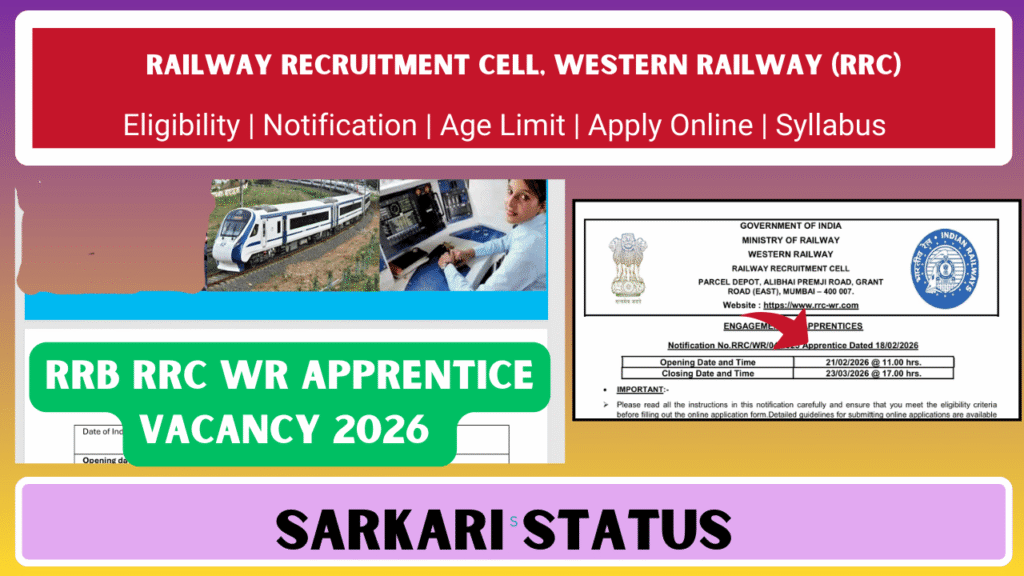 RRB RRC WR Apprentice Vacancy 2026