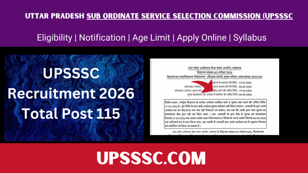 UPSSSC Recruitment 2026